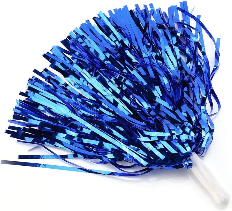 woobles Cheerleading Poms, Cheer Plastic Pom for Ball Fancy Dress Night Cheer Party Costume Sports Dance(Blue) - Image 3
